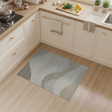 Abstract Wave Beige Neutral Area Rug