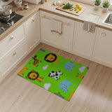 Playful Cartoon Safari Animals Area Rug