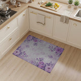 Floral Vintage Purple Rose Floral Vintage Area Rug