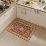 Red Traditional Persian Red Floral Area Rug