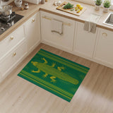 Tribal Gecko Lizard Green Area Rug