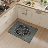 Distressed Vintage Ornate Heart Rug
