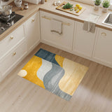 Abstract Yellow Wave Area Rug