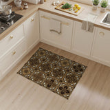 Ornate Brown Persian Tile Area Rug