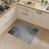 Modern Grey Abstract Overlapping Circles Rug