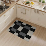 Black White Checkered Plaid Area Rug