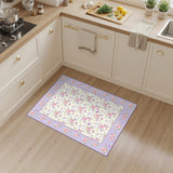 Purple Rose Vine Floral Vintage Area Rug