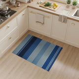 Blue Striped Woven Area Rug