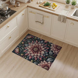 Pink Blush Pink Dahlia Floral Area Rug