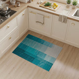 Geometric Modern Teal Geometric Block Area Rug