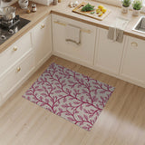 Delicate Pink Vine Branch Floral Area Rug