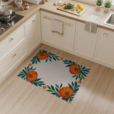 Vibrant Orange Pumpkin Floral Border Rug