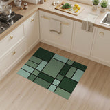 Serene Green Geometric Abstract Rug
