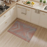 Orange Gray Chevron Geometric Area Rug