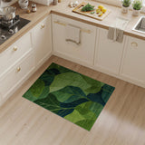 Lush Green Leaves Abstract Area Rug