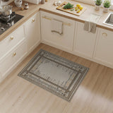 Beige Heritage Tribal Area Rug with Geometric Frame