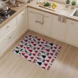 Red Black Christmas Tree Heart Pattern Rug