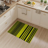 Yellow Bold Yellow Black Striped Area Rug