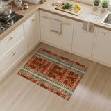 Vibrant Orange Heritage Tribal Area Rug