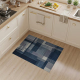 Indigo Blue Geometric Striped Area Rug