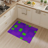 Vibrant Purple Lime Green Geometric Area Rug