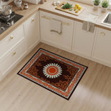 Orange Sunburst Medallion Area Rug