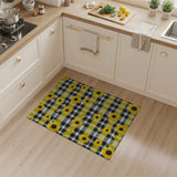 Sunflower Gingham Yellow Black Check Area Rug