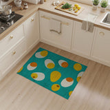 Playful Teal Egg Yolk Area Rug