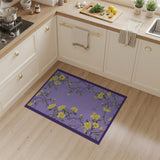 Purple Forsythia Floral Area Rug