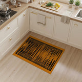Bold Orange Black Geometric Abstract Rug