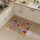 Playful Pixel Fruit Pattern Area Rug