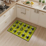 Cheerful Yellow Cartoon Bees Area Rug