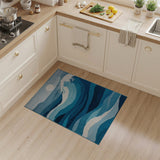 Moonlit Crashing Waves Blue Area Rug