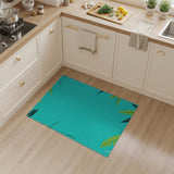 Teal Leaf Textured Area Rug