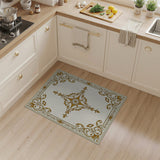 Elegant Gold Ornate Frame Area Rug