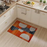 Orange Bold Orange Abstract Geometric Area Rug