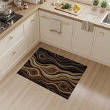 Abstract Wood Grain Brown Tan Area Rug