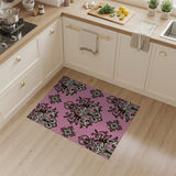 Floral Vintage Pink Pink Damask Floral Area Rug