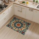 Ornate Navy Blue Coral Starburst Persian Rug
