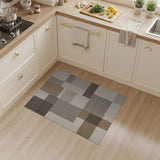 Modern Grey Beige Geometric Block Area Rug