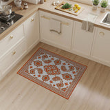 Orange Vibrant Orange Persian Floral Area Rug