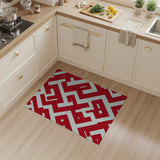 Maze Bold Red Geometric Maze Area Rug