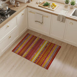 Vibrant Red Orange Yellow Geometric Southwestern Rug