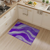Purple Purple Wavy Abstract Area Rug