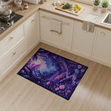 Enchanted Purple Forest Castle Area Rug