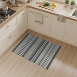 Navy and Grey Striped Area Rug
