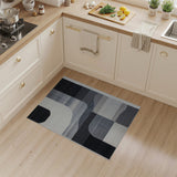 Geometric Modern Abstract Black White Geometric Area Rug