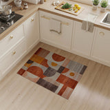 Abstract Geometric Orange Area Rug