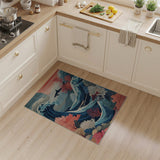 Ocean Waves Sharks Coral Reef Area Rug