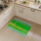 Vibrant Green Yellow Geometric Stripe Rug